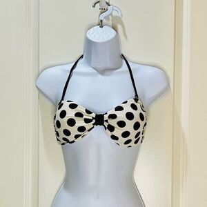 California Waves Black and White Polka Dot Bikini Top